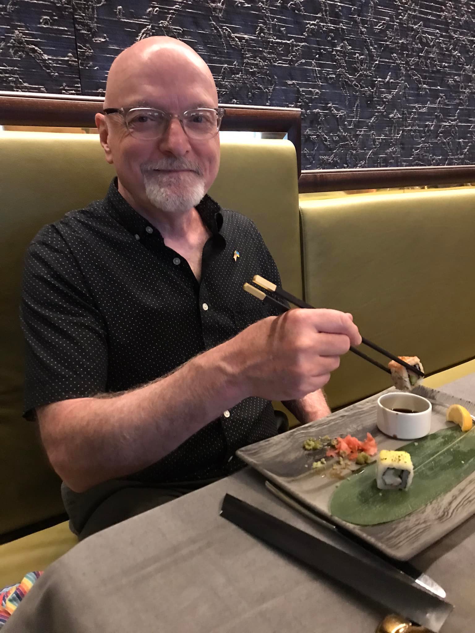 Bob flexing his chopstick skills