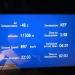 Icelandair Boston to Reykjavik seatback flight stats